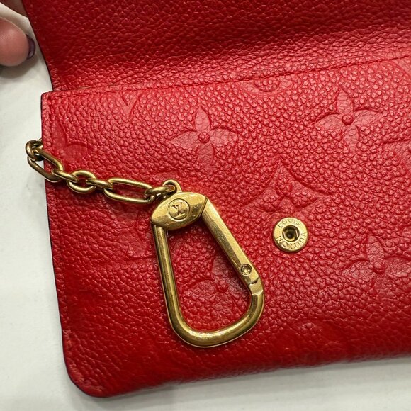 LOUIS VUITTON Empreinte Pochette Clé Wallet with Flap Coin key holder in RED - Picture 8 of 9